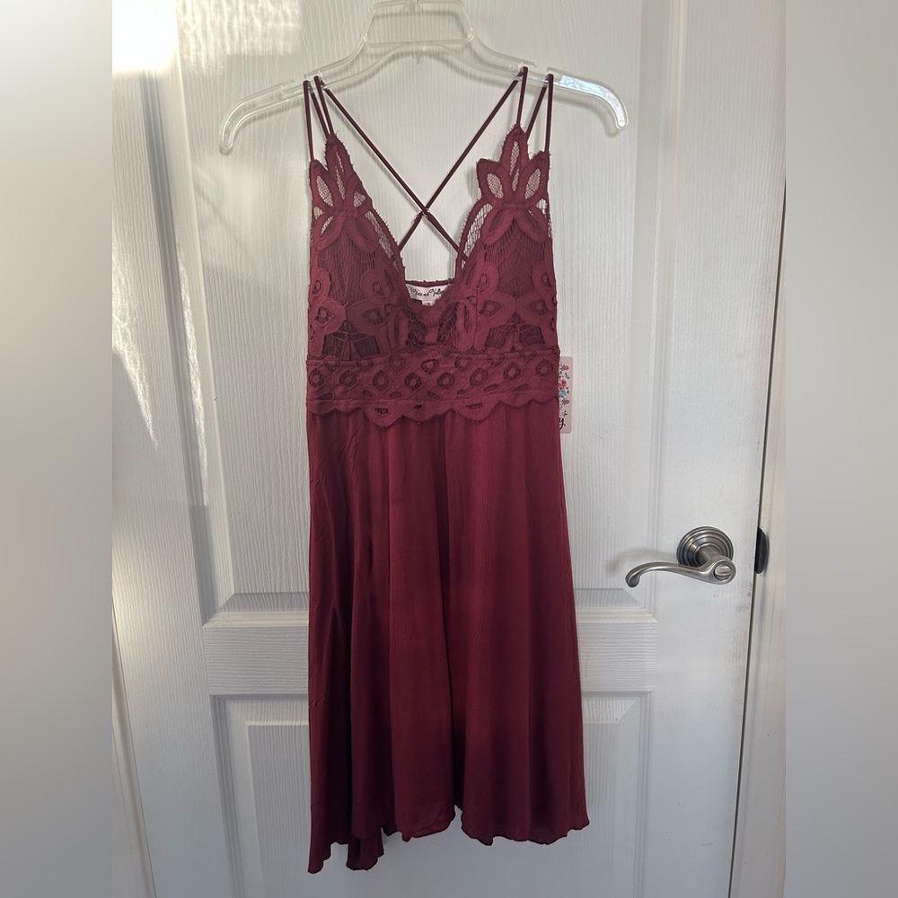 Burgundy Lace Chemise